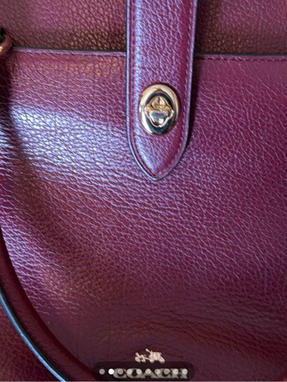 COACH Mercer 35 Pebbled Leather Satchel in burgundy. Like new - Picture 3 of 9